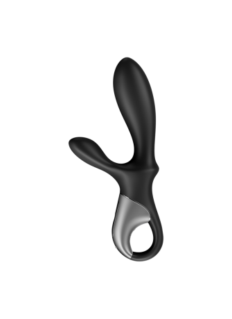 Vibromasseur rabbit noir USB, chauffant et connecté Heat Climax+  Satisfyer - CC597791
